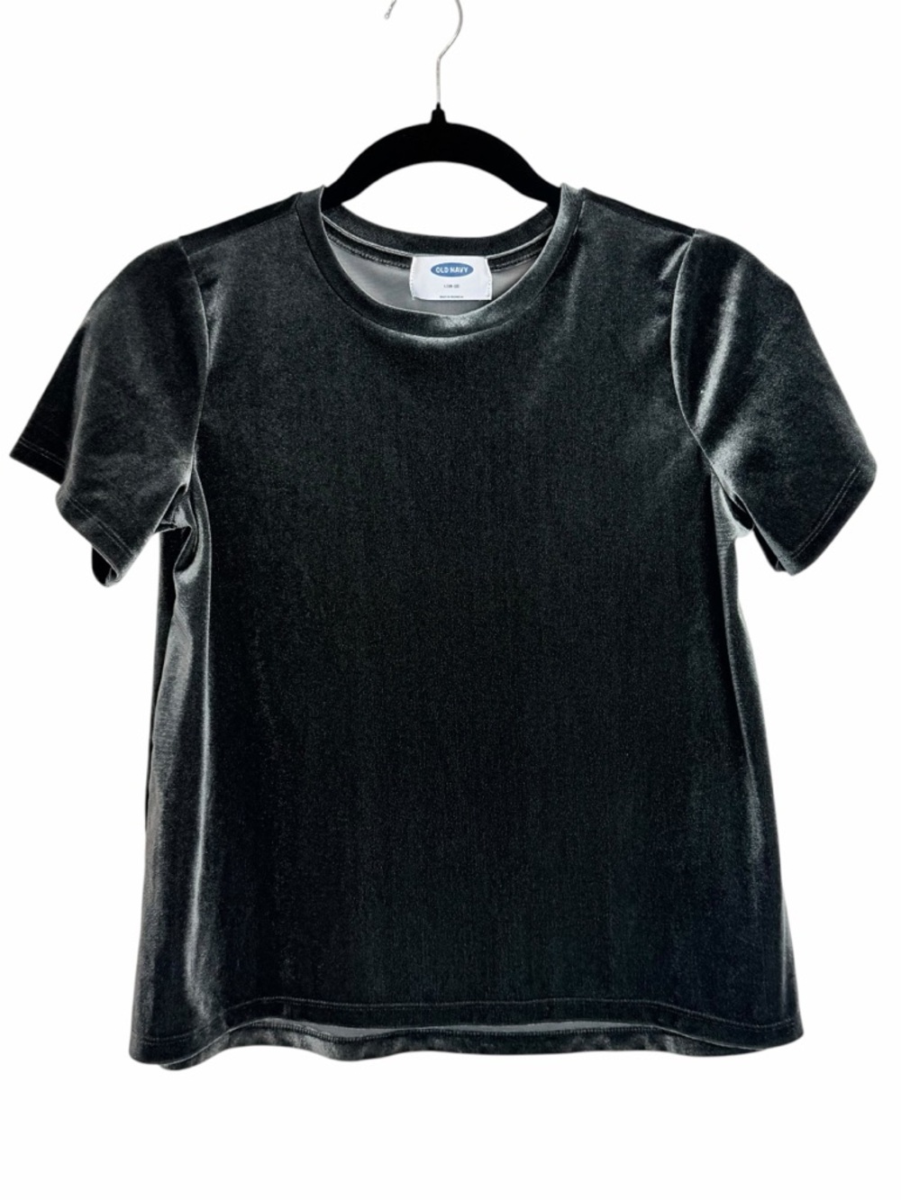 Old Navy Grey Velvet Short Sleeve Tee